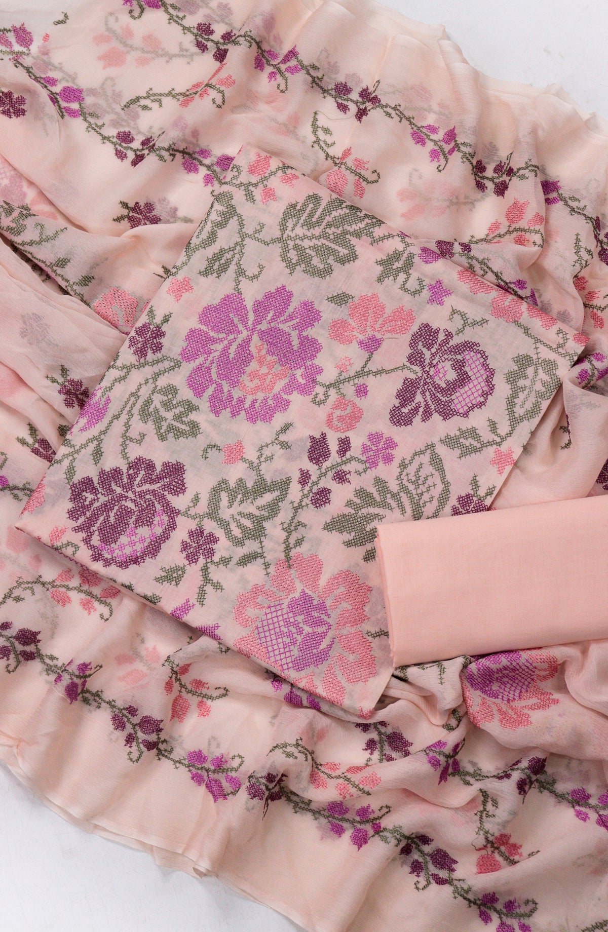 Amna Khadija Fancy Embroidered Lawn Unstitched 3 Piece Suit - Design-04 - AM26FNC - Pink - Summer Collection