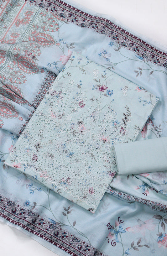 Amna Khadija Printed Lawn Unstitched 3 Piece Suit - D-06 - AM26FNC - Blue - Summer Collection