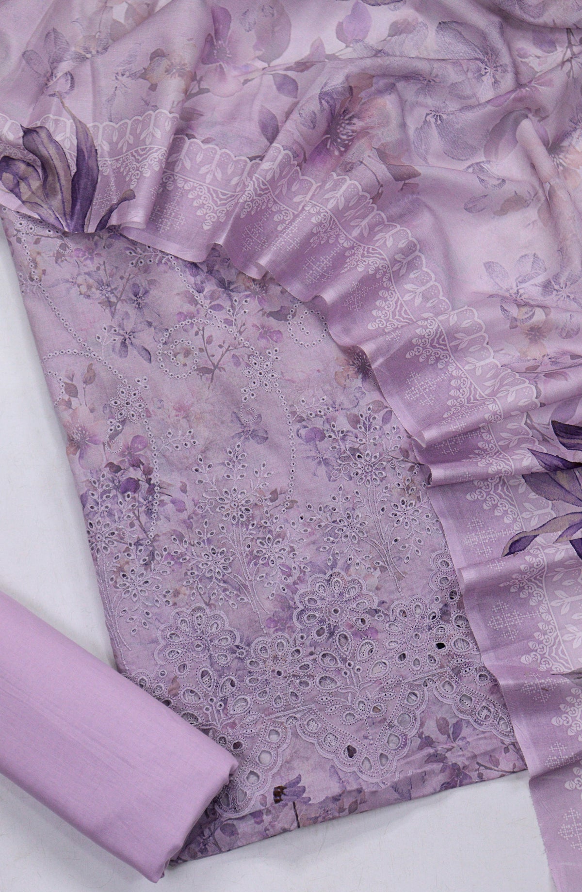 Amna Khadija Fancy Chikankari Lawn Unstitched 3 Piece Suit - Design-06 - AM26FNC - Purple - Summer Collection