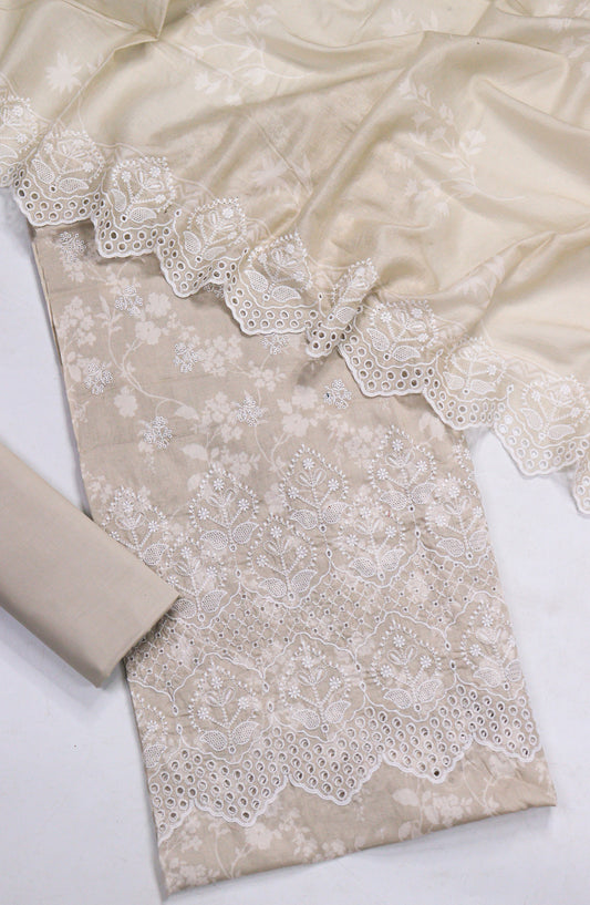 Amna Khadija Embroidered Lawn Unstitched 3 Piece Suit - D-06 - AM26FNC - Peach - Summer Collection