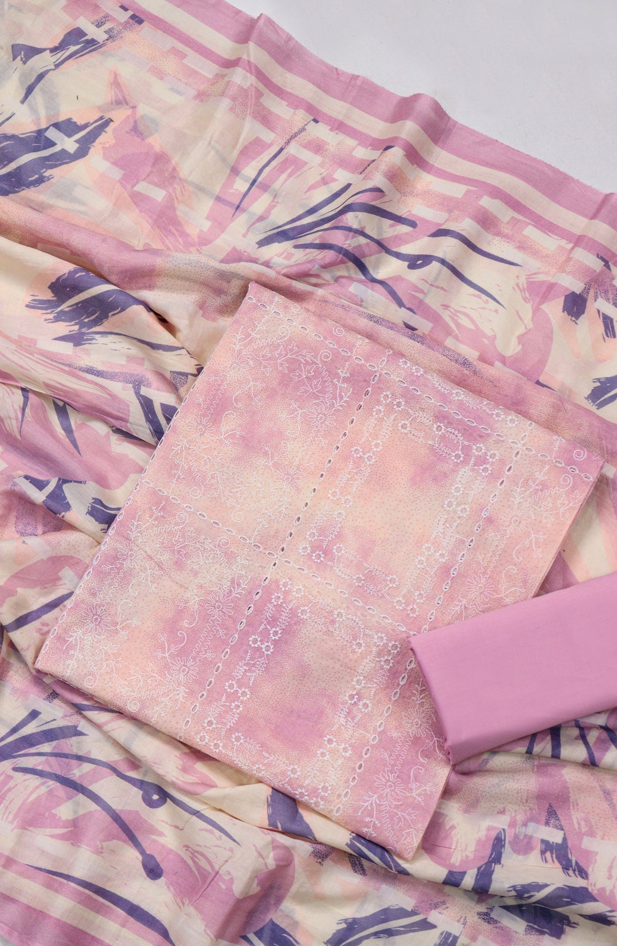 Amna Khadija Embroidered Chikankari Lawn Unstitched 3 Piece Suit - D-08 - AM26FNC - Pink - Summer Collection