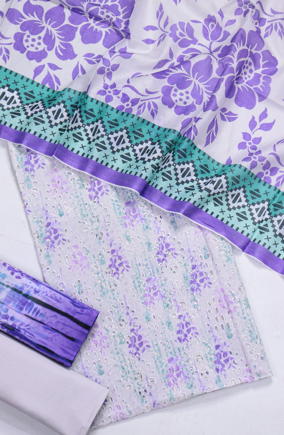 Amna Khadija Fancy Embroidered Lawn Unstitched 3 Piece Suit - D-08 - AM26FNC - Purple - Summer Collection