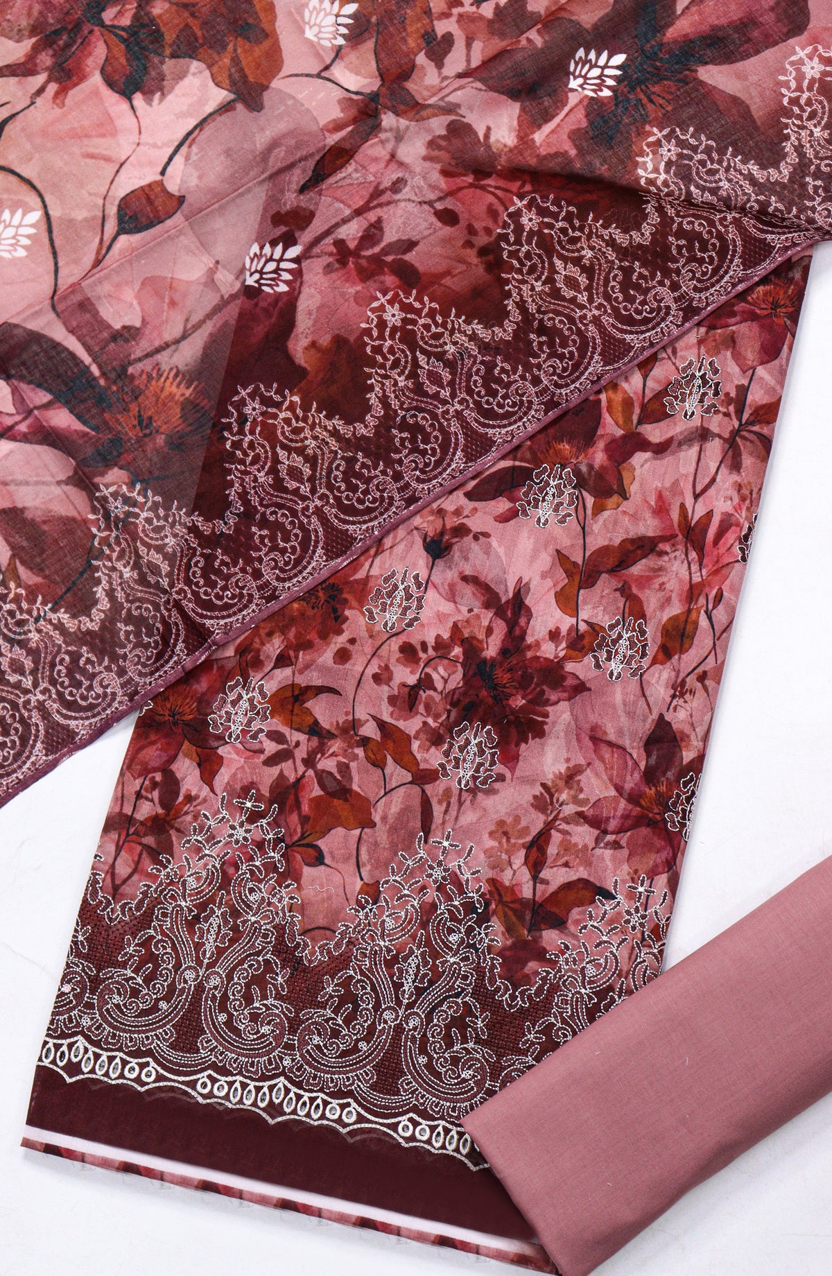 Amna Khadija Embroidered Lawn Unstitched 3 Piece Suit - D-08 - AM26FNC - Pink - Summer Collection