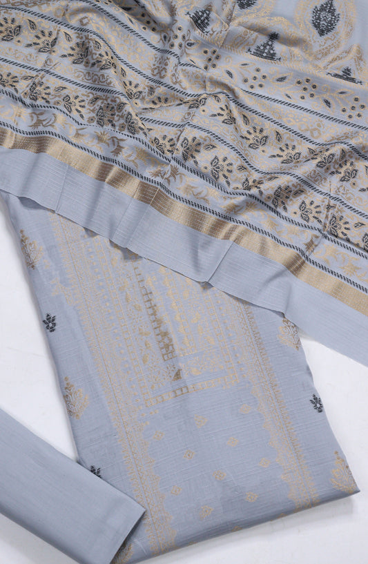 Amna Khadija Embroidered Lawn Unstitched 3 Piece Suit - D-18 - AM26FNC - Blue - Summer Collection