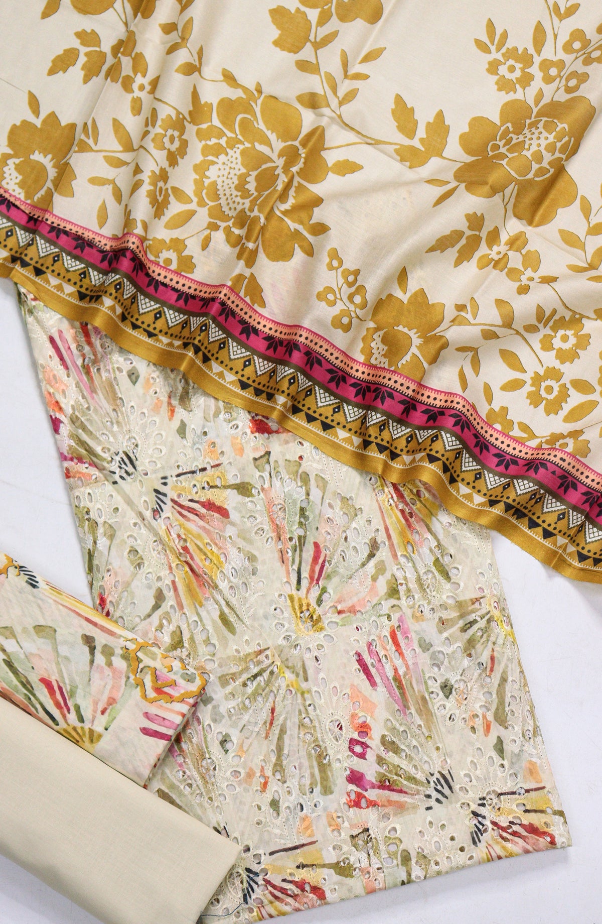 Amna Khadija Fancy Embroidered Lawn Unstitched 3 Piece Suit - D-07 - AM26FNC - Brown - Summer Collection