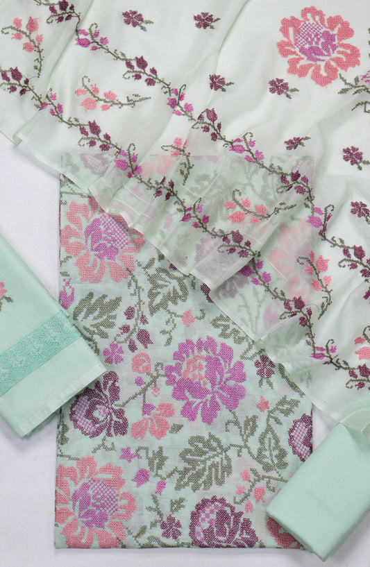 Amna Khadija Fancy Embroidered Lawn Unstitched 3 Piece Suit - Design-03 - AM26FNC - Blue - Summer Collection