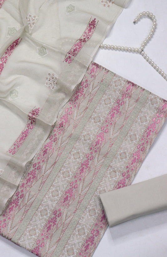 Amna Khadija Fancy Embroidered Lawn Unstitched 3 Piece Suit - BTD-03 - AM26FNC - Multi - Summer Collection