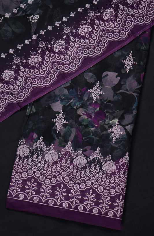 Amna Khadija Embroidered Lawn Unstitched 3 Piece Suit - D-06 - AM26FNC - Black - Summer Collection