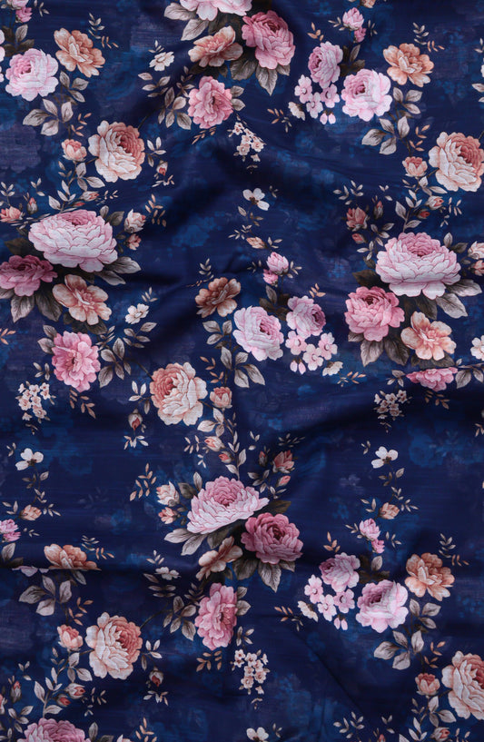 Amna Khadija Fancy Printed Lawn Unstitched 2 Piece Suit - D-18 - AM26FNC - Blue - Summer Collection