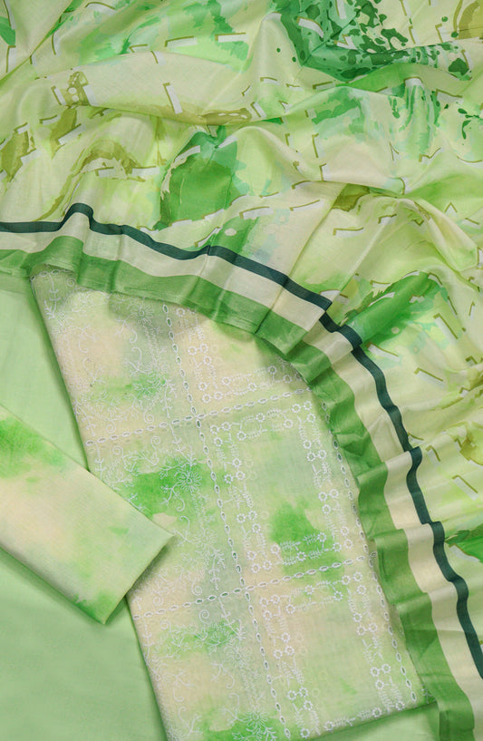 Amna Khadija Embroidered Chikankari Lawn Unstitched 3 Piece Suit - D-06 - AM26FNC - Green - Summer Collection
