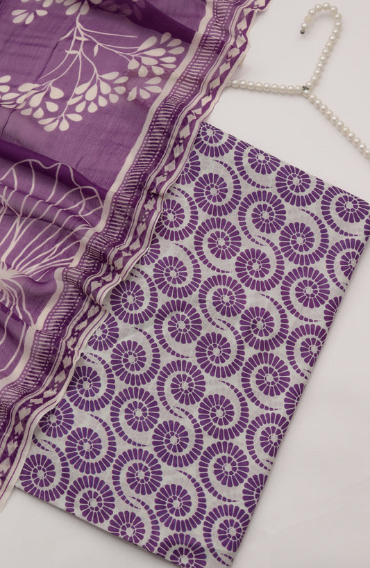Amna Khadija Fancy Printed Lawn Unstitched 3 Piece Suit - PND-04 - AM26FNC - Purple - Summer Collection