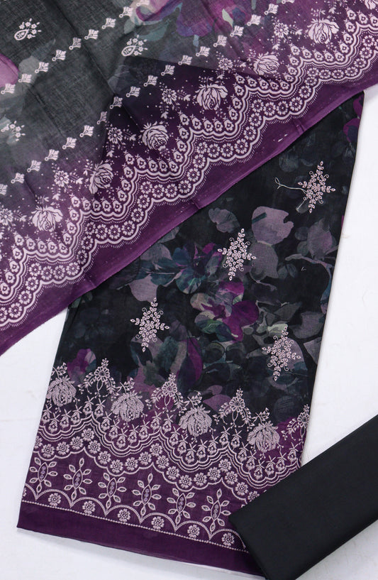 Amna Khadija Embroidered Lawn Unstitched 3 Piece Suit - D-06 - AM26FNC - Black - Summer Collection