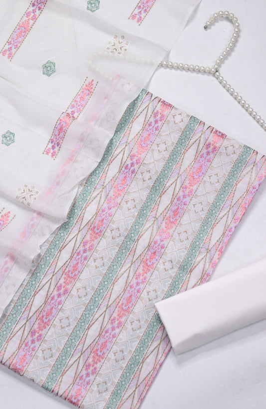 Amna Khadija Fancy Embroidered Lawn Unstitched 3 Piece Suit - BTD-02 - AM26FNC - Multi - Summer Collection