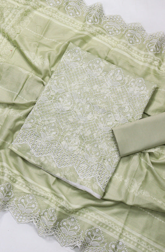 Amna Khadija Embroidered Lawn Unstitched 3 Piece Suit - D-03 - AM26FNC - Green - Summer Collection