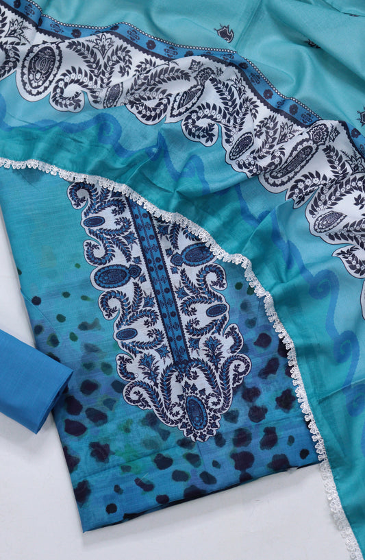 Amna Khadija Fancy Printed Lawn Unstitched 3 Piece Suit - TOD-06 - AM26FNC - Blue - Summer Collection