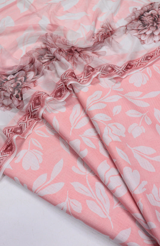 Amna Khadija Printed Bana Dora Unstitched 3 Piece Suit - D-19 - AM26FNC - Pink - Summer Collection