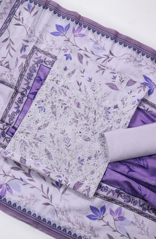 Amna Khadija Printed Lawn Unstitched 3 Piece Suit - D-03 - AM26FNC - Purple - Summer Collection