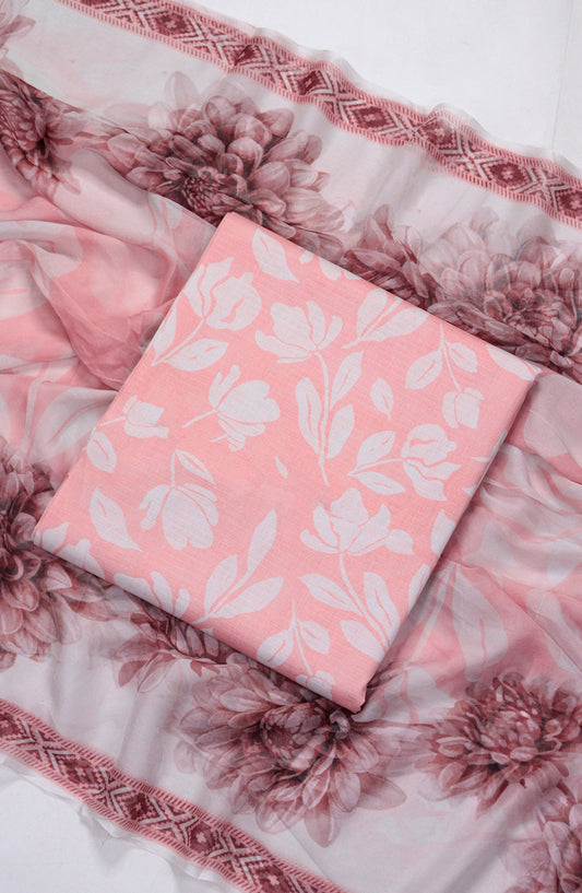 Amna Khadija Printed Bana Dora Unstitched 3 Piece Suit - D-19 - AM26FNC - Pink - Summer Collection