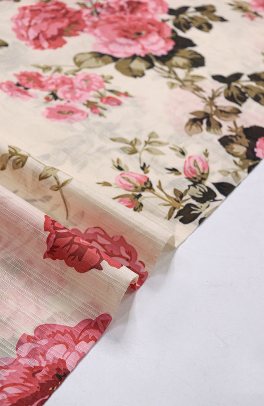 Amna Khadija Fancy Printed Lawn Unstitched 2 Piece Suit - D-02 - AM26FNC - Cream - Summer Collection