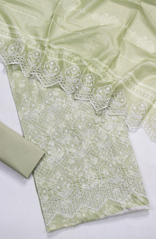 Amna Khadija Embroidered Lawn Unstitched 3 Piece Suit - D-03 - AM26FNC - Green - Summer Collection