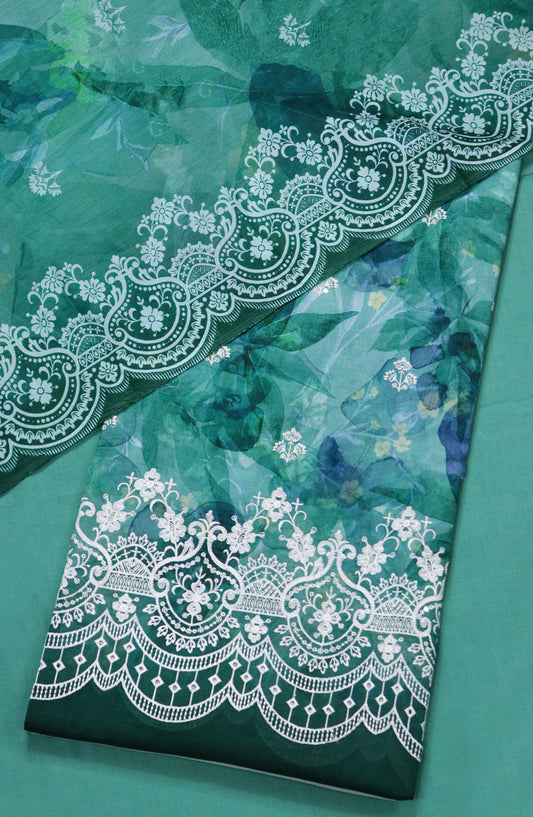 Amna Khadija Embroidered Lawn Unstitched 3 Piece Suit - D-04 - AM26FNC - Green - Summer Collection