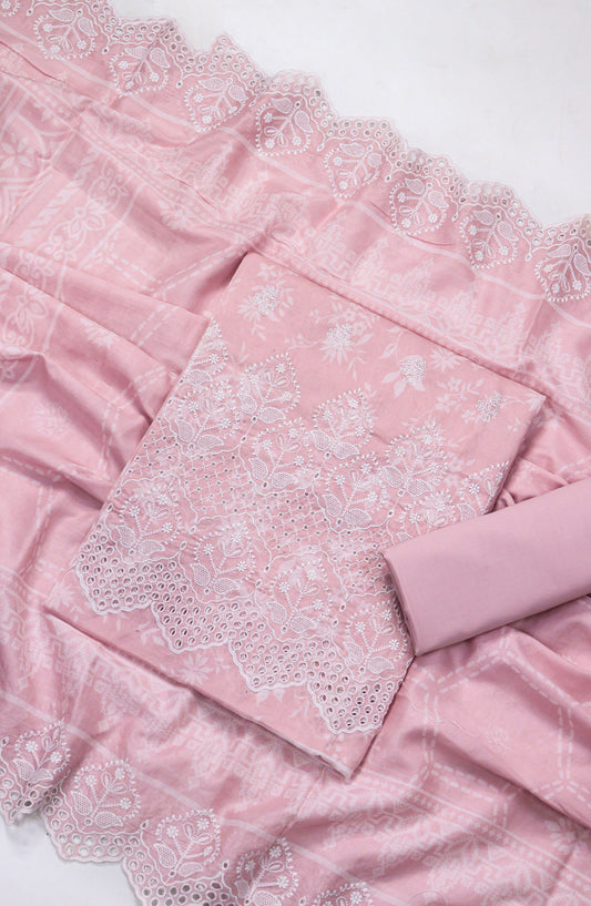 Amna Khadija Embroidered Lawn Unstitched 3 Piece Suit - D-02 - AM26FNC - Pink - Summer Collection
