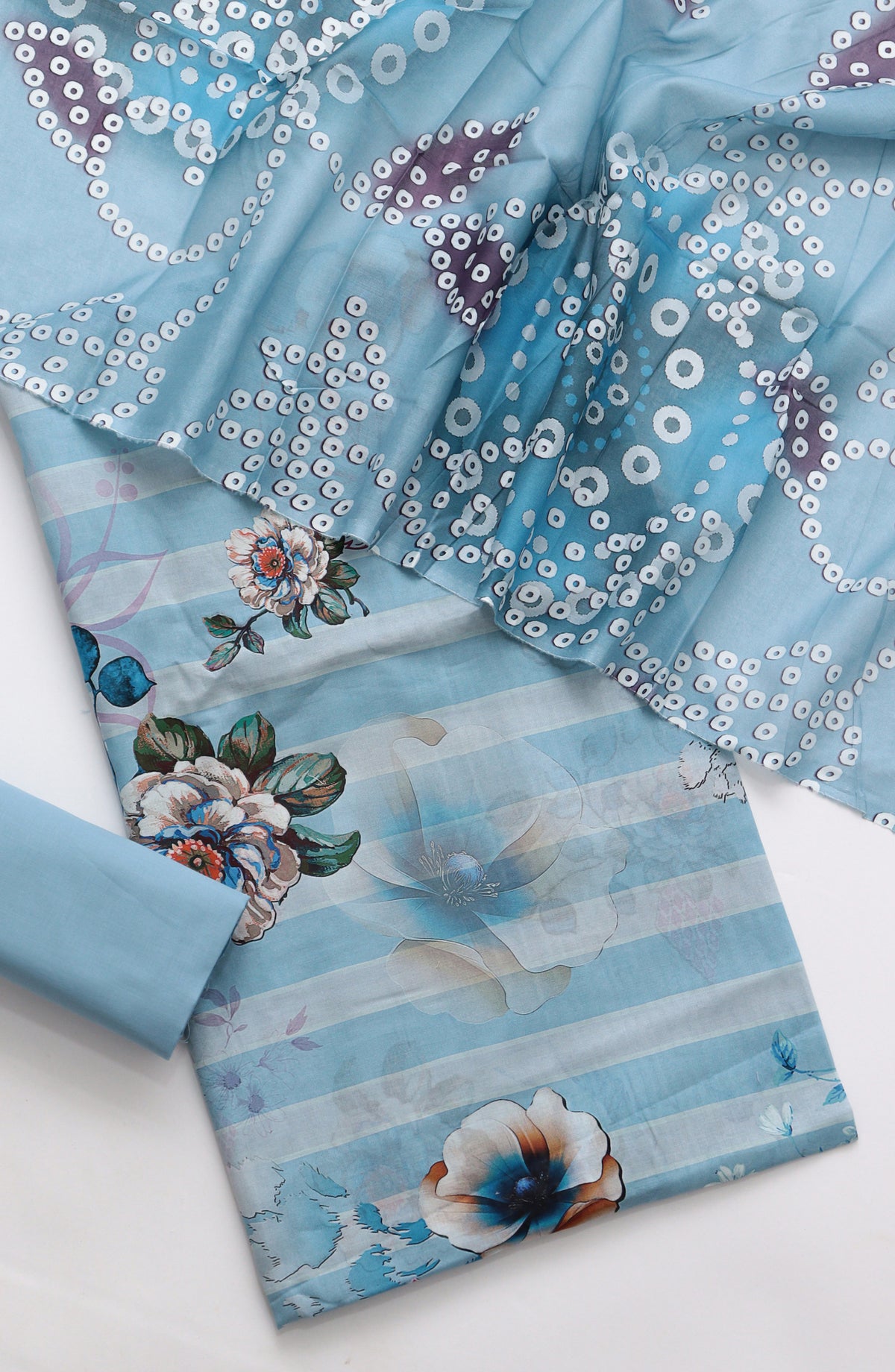 Amna Khadija Fancy Printed Lawn Unstitched 3 Piece Suit - CD-04 - AM26FNC - Blue - Summer Collection