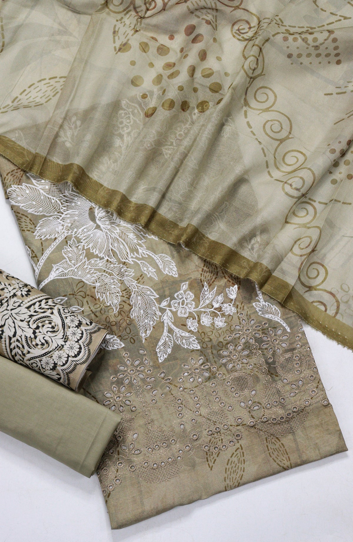 Amna Khadija Fancy Embroidered Lawn Unstitched 3 Piece Suit - BLD-02 - AM26FNC - Brown - Summer Collection