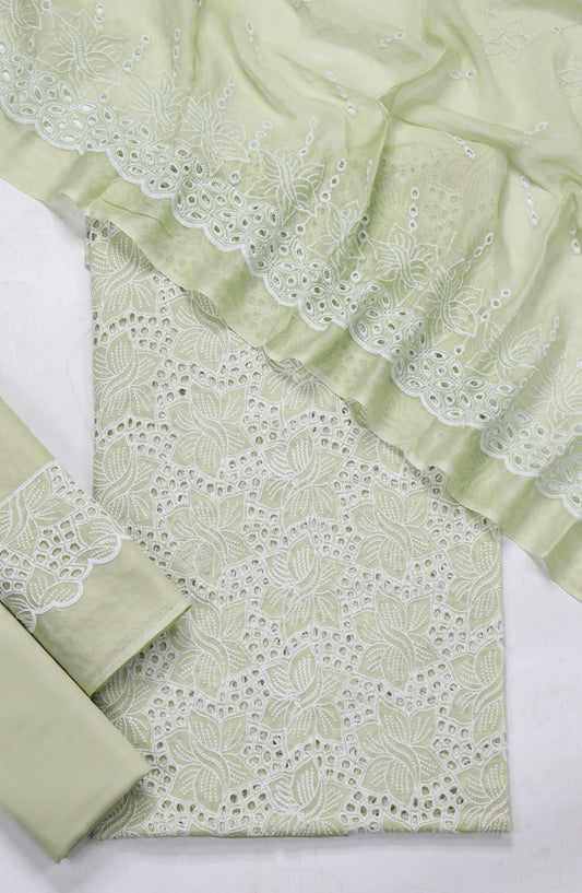 Amna Khadija Fancy Embroidered Lawn Unstitched 3 Piece Suit - D-02 - AM26FNC - Green - Summer Collection