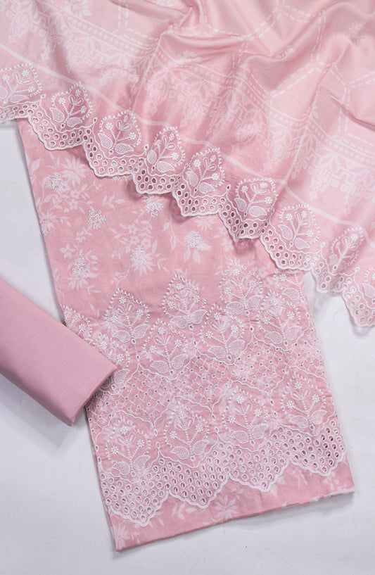 Amna Khadija Embroidered Lawn Unstitched 3 Piece Suit - D-02 - AM26FNC - Pink - Summer Collection