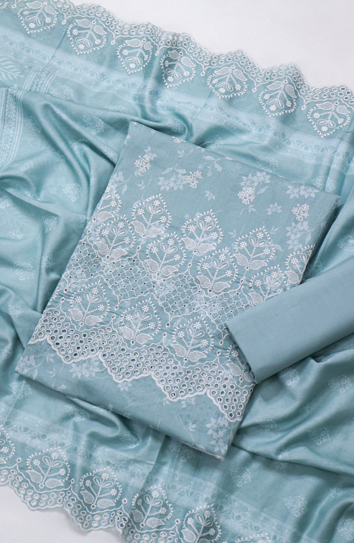 Amna Khadija Embroidered Lawn Unstitched 3 Piece Suit - D-01 - AM26FNC - Blue - Summer Collection