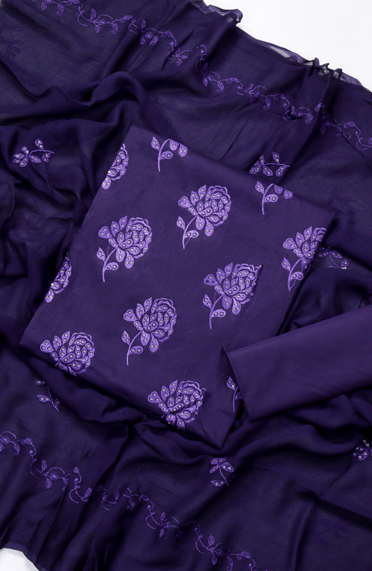 Amna Khadija Embroidered Lawn Unstitched 3 Piece Suit - D-14 - AM26FNC - Blue - Summer Collection