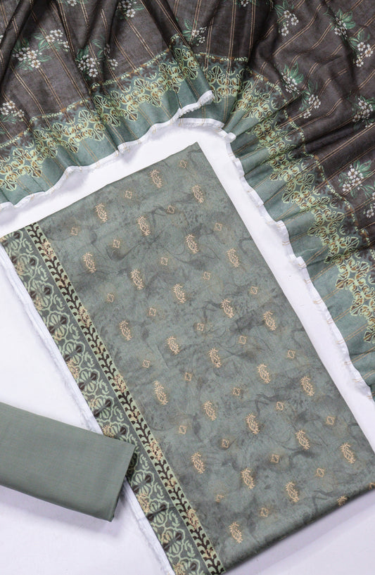 Amna Khadija Broshia Lawn Unstitched 3 Piece Suit - D-16 - AM26FNC - Blue - Summer Collection