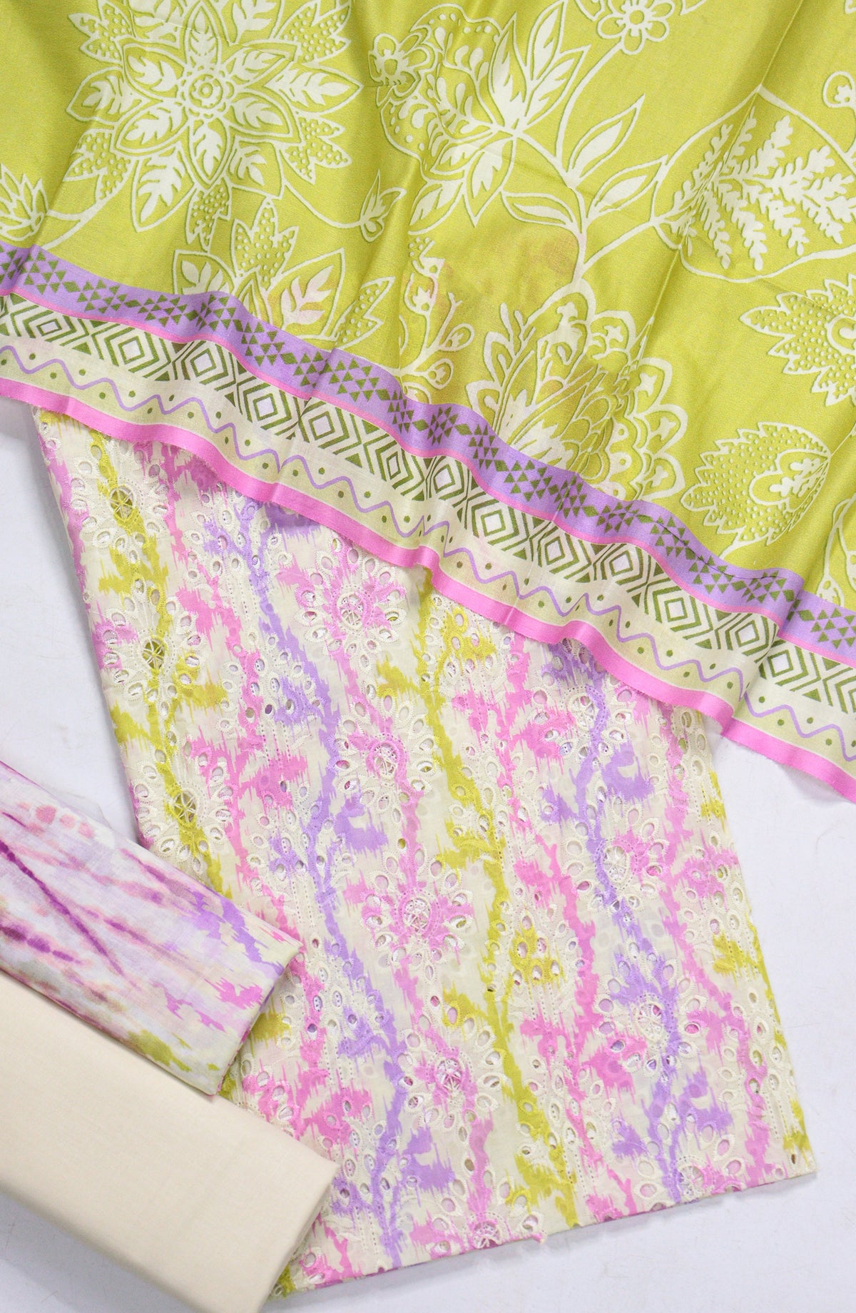 Amna Khadija Fancy Embroidered Lawn Unstitched 3 Piece Suit - D-03 - AM26FNC - Yellow - Summer Collection