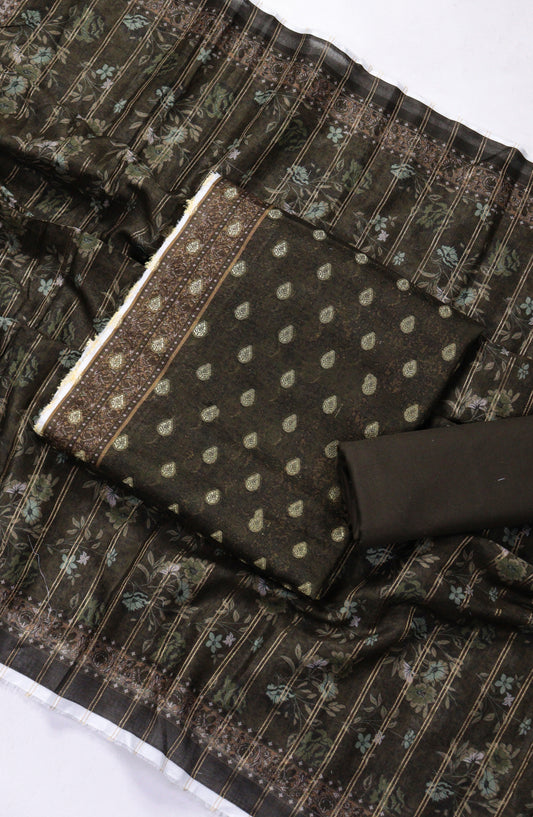 Amna Khadija Broshia Lawn Unstitched 3 Piece Suit - D-15 - AM26FNC - Black - Summer Collection