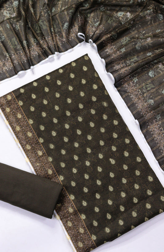 Amna Khadija Broshia Lawn Unstitched 3 Piece Suit - D-15 - AM26FNC - Black - Summer Collection