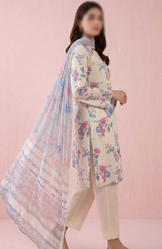 Amna Khadija Printed Lawn Unstitched 3 Piece Suit - PND-02 - AM26FNC - Blue - Summer Collection