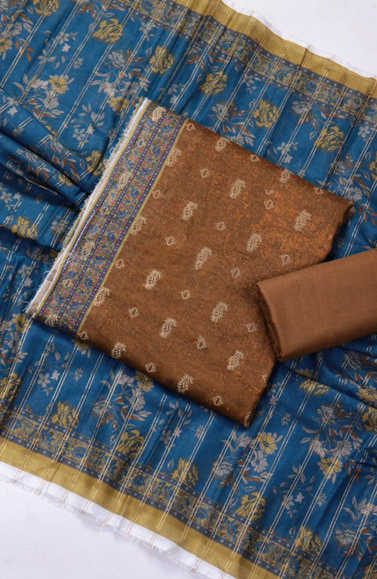 Amna Khadija Broshia Lawn Unstitched 3 Piece Suit - D-14 - AM26FNC - Brown - Summer Collection