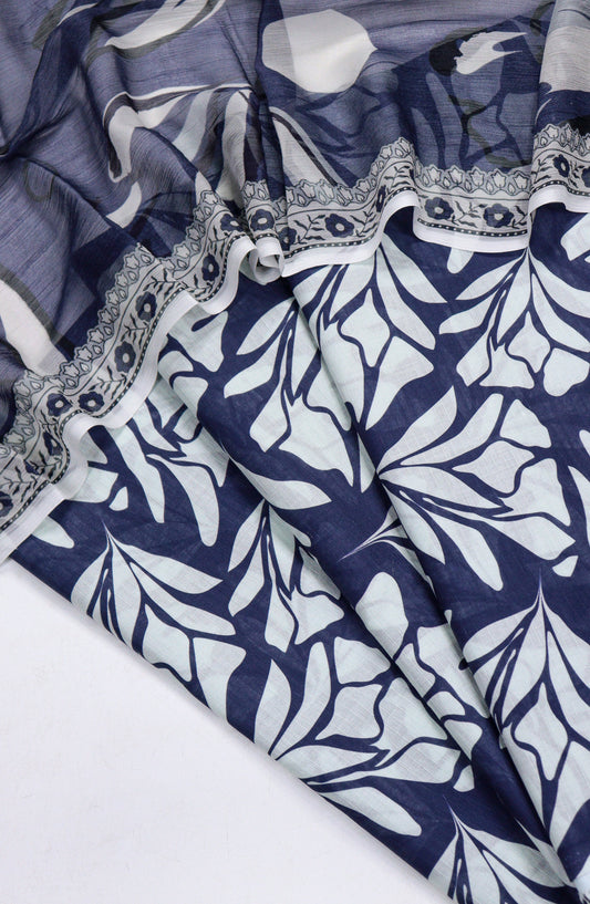 Amna Khadija Printed Bana Dora Unstitched 3 Piece Suit - D-13 - AM26FNC - Blue - Summer Collection