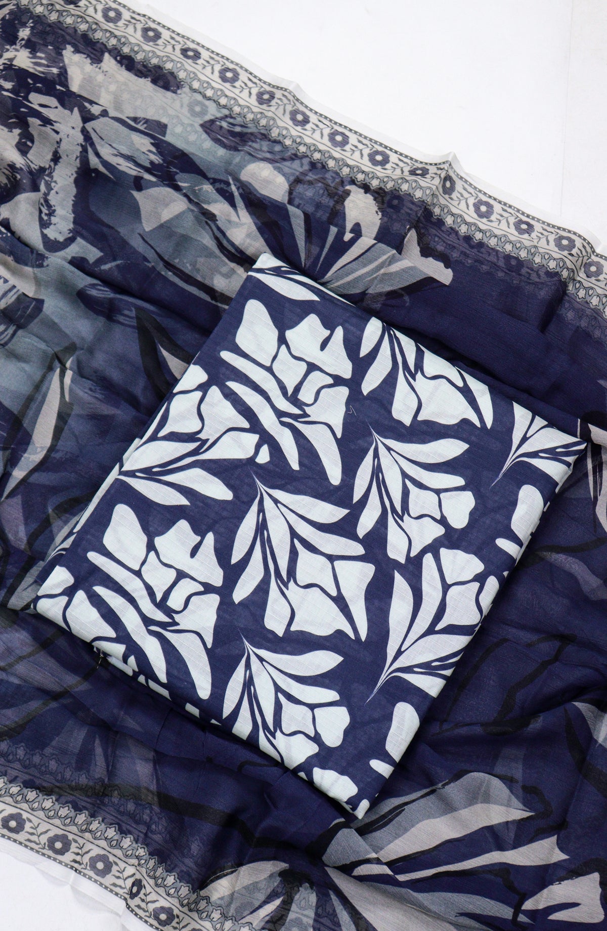 Amna Khadija Printed Bana Dora Unstitched 3 Piece Suit - D-13 - AM26FNC - Blue - Summer Collection