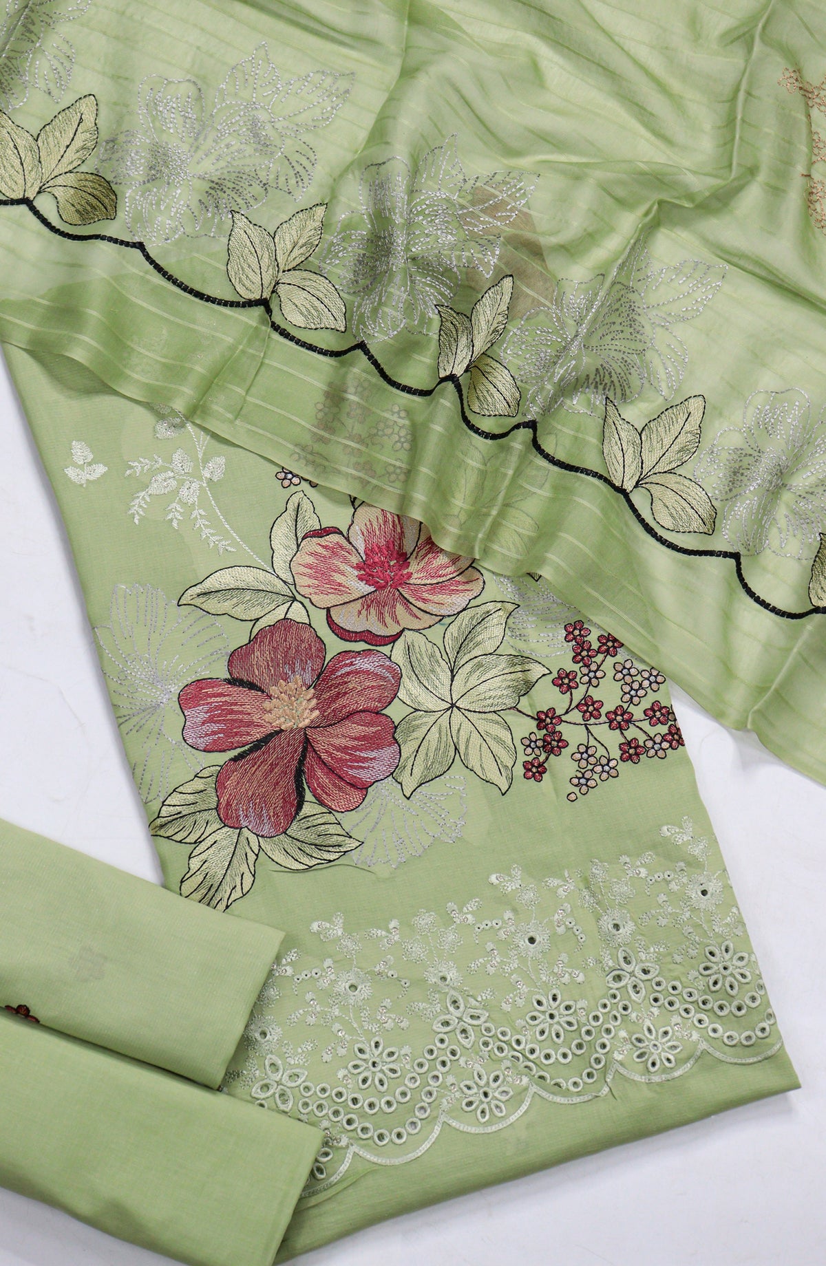 Amna Khadija Embroidered Lawn Unstitched 3 Piece Suit - D-10 - AM26FNC - Green - Summer Collection