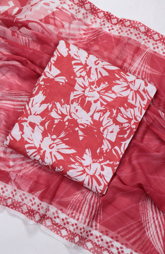 Amna Khadija Printed Bana Dora Unstitched 3 Piece Suit - D-11 - AM26FNC - Red - Summer Collection