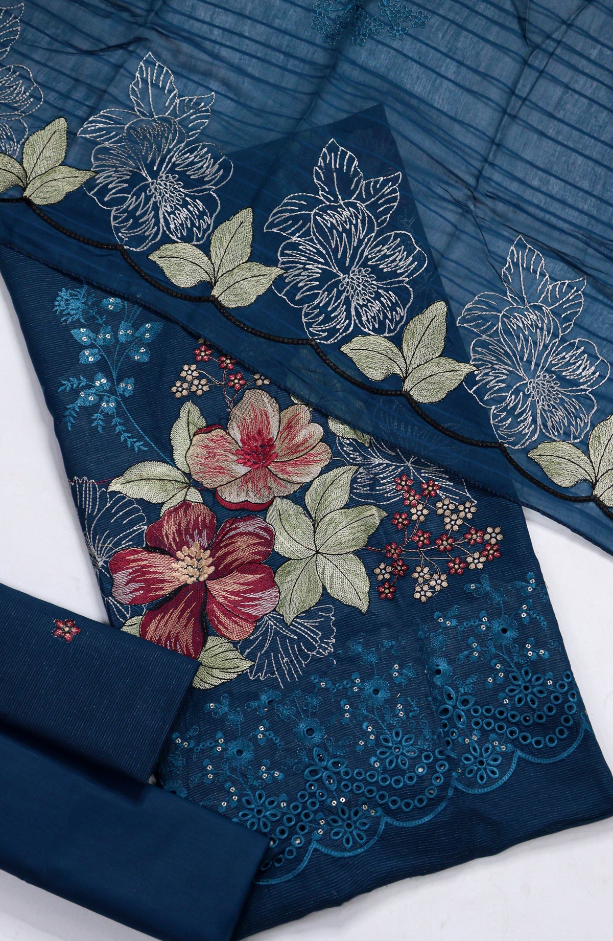 Amna Khadija Embroidered Lawn Unstitched 3 Piece Suit - D-07 - AM26FNC - Blue - Summer Collection