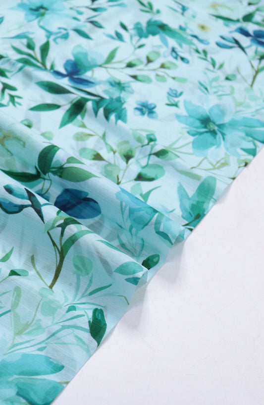 Amna Khadija Fancy Printed Lawn Unstitched 2 Piece Suit - D-8 - AM26FNC - Sea Green - Summer Collection