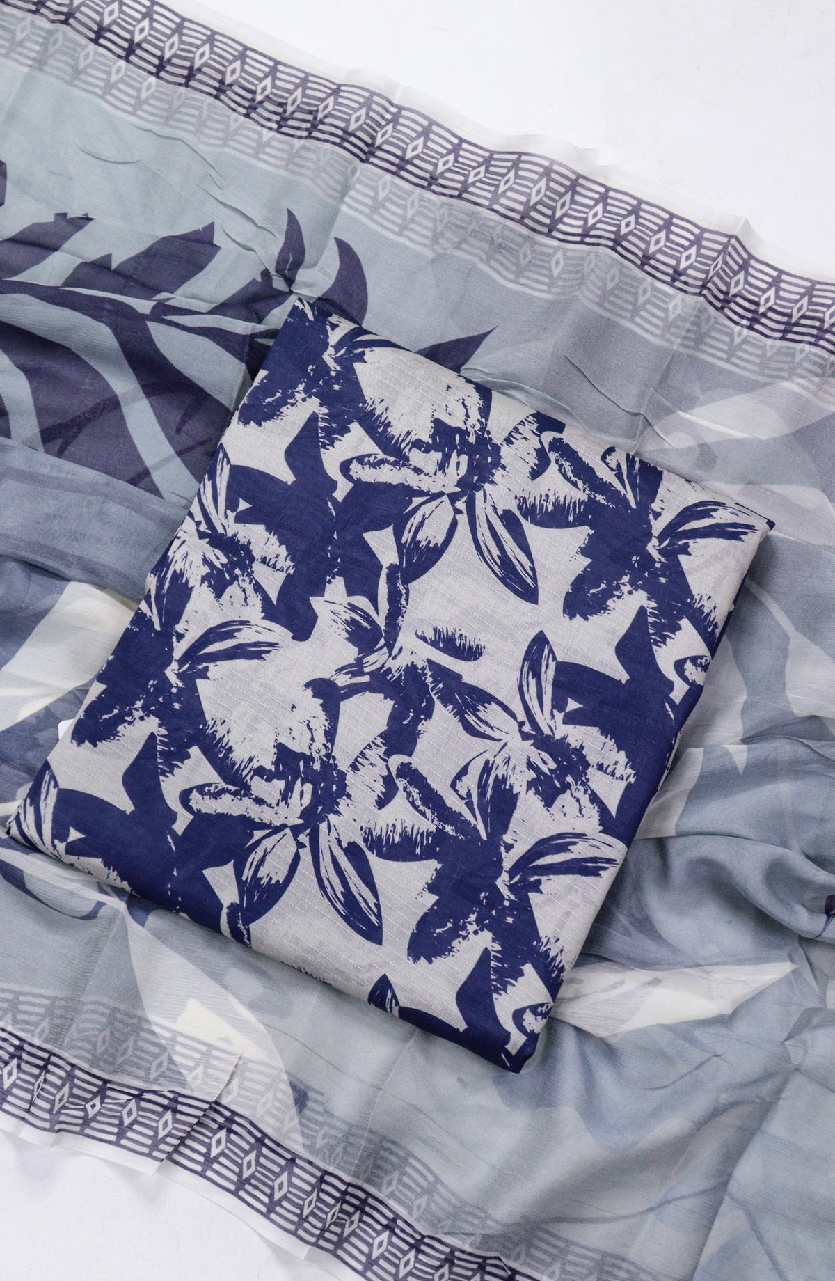 Amna Khadija Printed Bana Dora Unstitched 3 Piece Suit - D-09 - AM26FNC - Blue - Summer Collection