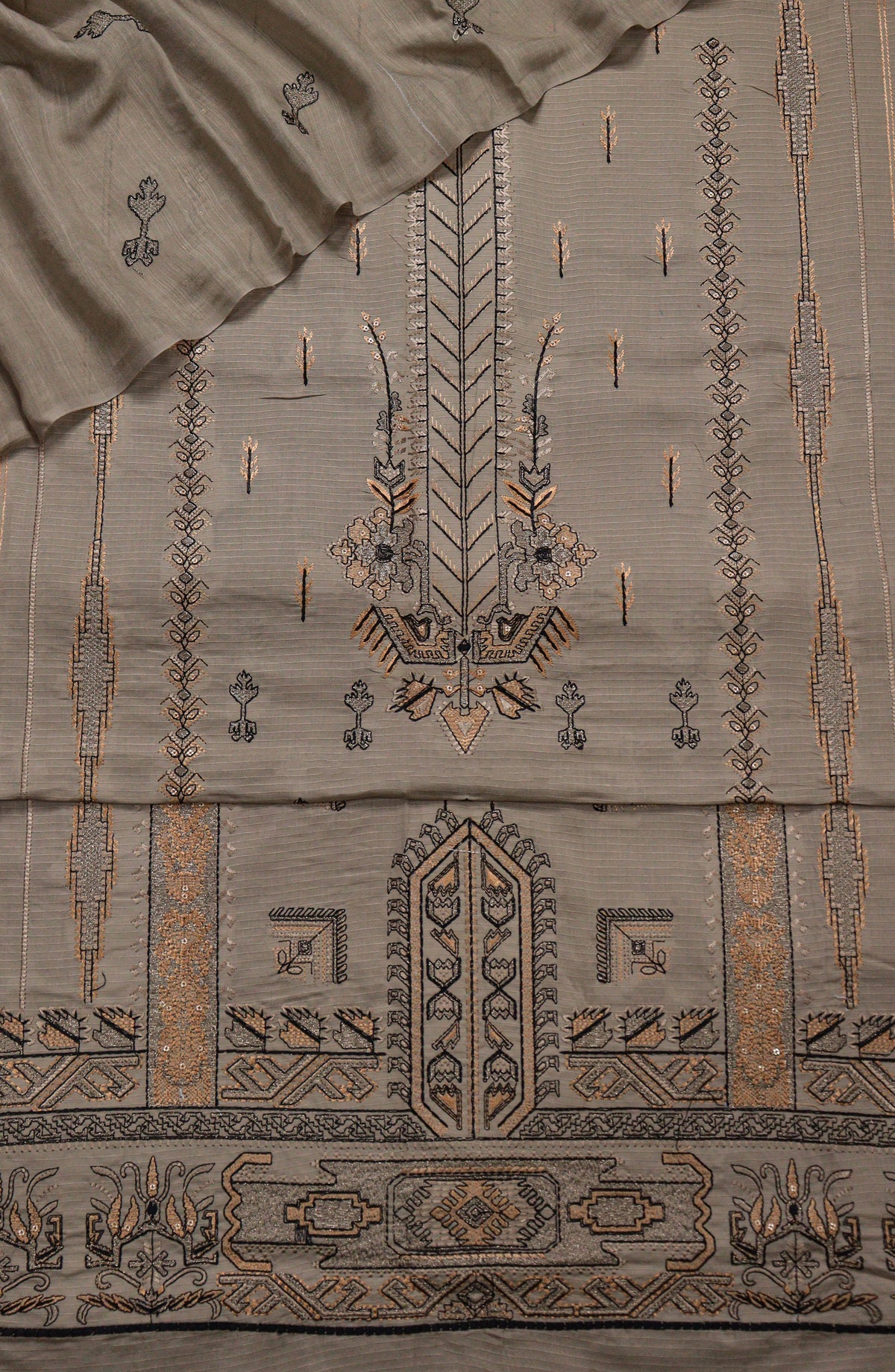 Amna Khadija Embroidered Lawn Unstitched 3 Piece Suit - D-05 - AM26FNC - Grey - Summer Collection