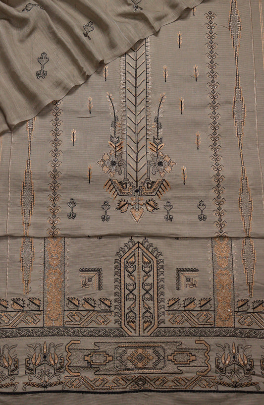 Amna Khadija Embroidered Lawn Unstitched 3 Piece Suit - D-05 - AM26FNC - Grey - Summer Collection