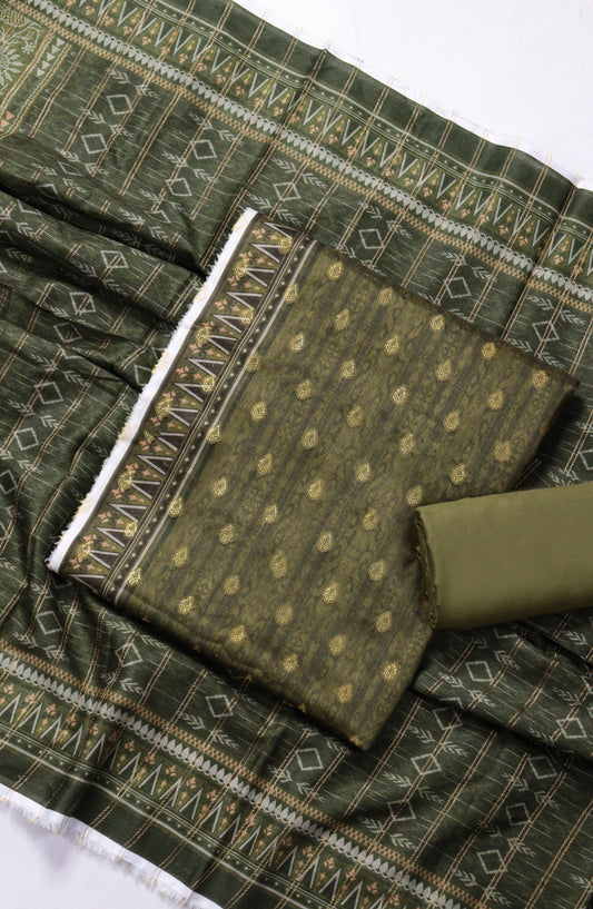 Amna Khadija Broshia Lawn Unstitched 3 Piece Suit - D-06 - AM26FNC - Green - Summer Collection