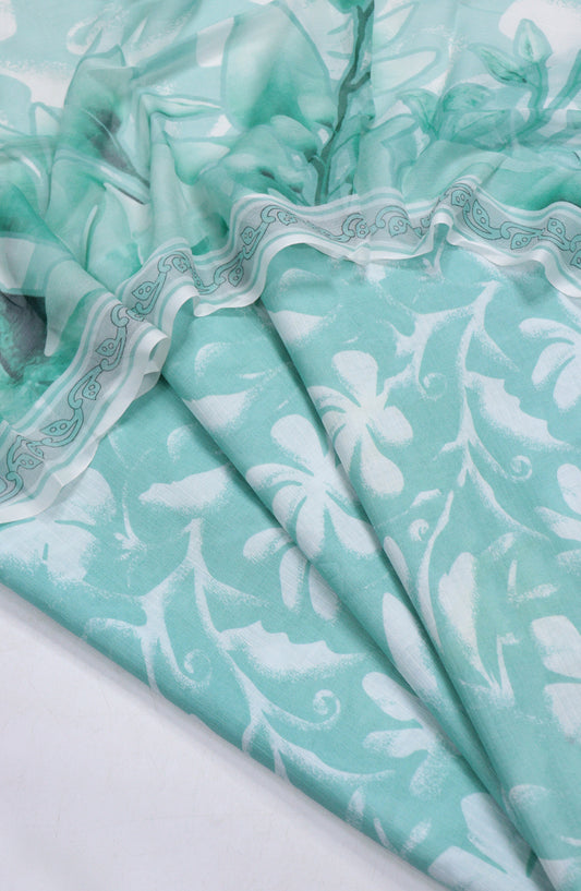 Amna Khadija Printed Bana Dora Unstitched 3 Piece Suit - D-07 - AM26FNC - Ferozi - Summer Collection