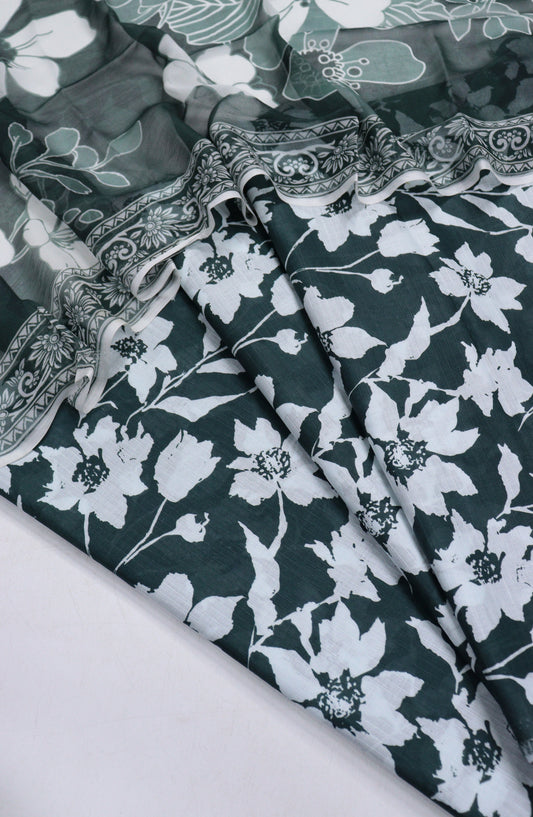 Amna Khadija Printed Bana Dora Unstitched 3 Piece Suit - D-06 - AM26FNC - Green - Summer Collection